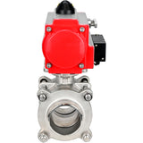 Ball valves Elephant BV3232P(3pc)-FP-W-ISO-H WDVF DN15-32 63 bar full bore, body - 316 stainless steel, seal - PTFE, for welding, with PA-DA pneumatic actuator, pneumatic distributor 4M310-08 220V