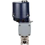 Ball valves Elephant BV3232P(3pc)-FP-W-ISO-H WDVF DN15-32 63 bar full bore, body - 316 stainless steel, seal - PTFE, for welding, with a 1/4-turn electric drive Elephant QTSA-N-EM-O0-220VAC with spring return