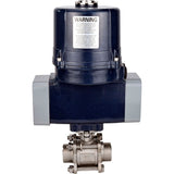 Ball valves Elephant BV3232P(3pc)-FP-W-ISO-H WDVF DN15-32 63 bar full bore, body - 316 stainless steel, seal - PTFE, for welding, with a 1/4-turn electric drive Elephant QTSA-N-EM-O0-220VAC with spring return