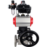 Ball valves Elephant BV3232P(4pc)-FP-3WL-F-ISO-H 16 bar full bore, flanged, body - stainless steel SS316, ISO flange F03/F04-F10/F12, square 9x9-19x19, s mon/drive PA-DA, mon/distribution 4M310-08 220V, LSU APL-410N EX, backup MON3-700-T38-ISO and ATU A