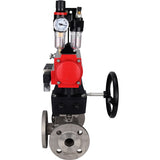 Ball valves Elephant BV3232P(4pc)-FP-3WL-F-ISO-H 16 bar full bore, flanged, body - stainless steel SS316, ISO flange F03/F04-F10/F12, square 9x9-19x19, with pneumatic drive PA-DA, mon/distribution 4M310-08 24V, Doubler MON3-700-T38-ISO and ATU AFC2