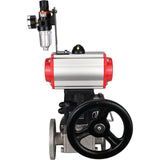 Ball valves Elephant BV3232P(4pc)-FP-3WL-F-ISO-H 16 bar full bore, flanged, body - stainless steel SS316, ISO flange F03/F04-F10/F12, square 9x9-19x19, with pneumatic drive PA-DA, mon/distribution 4M310-08 220V, Doubler MON3-700-T38-ISO and ATU AFC