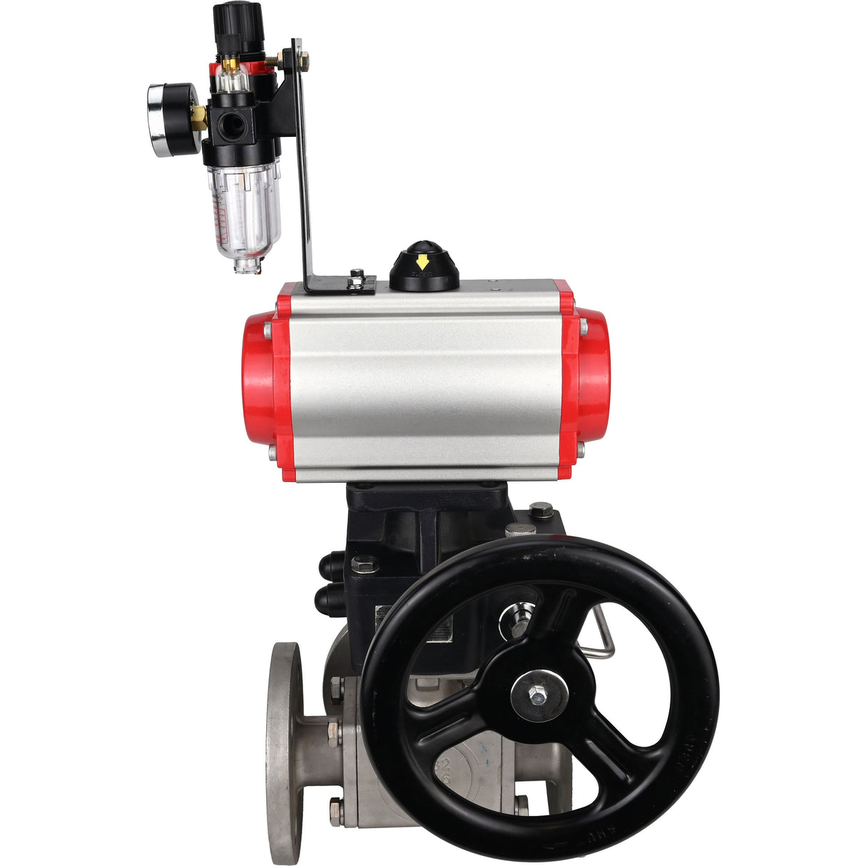 Ball valves Elephant BV3232P(4pc)-FP-3WL-F-ISO-H 16 bar full bore, flanged, body - stainless steel SS316, ISO flange F03/F04-F10/F12, square 9x9-19x19, with pneumatic drive PA-DA, mon/distribution 4M310-08 220V, Doubler MON3-700-T38-ISO and ATU AFC