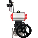 Ball valves Elephant BV3232P(4pc)-FP-3WL-F-ISO-H 16 bar full bore, flanged, body - stainless steel SS316, ISO flange F03/F04-F10/F12, square 9x9-19x19, with pneumatic drive PA-DA, mon/distribution 4M310-08 220V, Doubler MON3-700-T38-ISO and ATU AFC