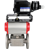 Ball valves Elephant BV3232P(4pc)-FP-3WL-F-ISO-H 16 bar full bore, flanged, body - stainless steel SS316, ISO flange F03/F04-F10/F12, square 9x9-19x19, with PA-SA pneumatic actuator with return springs and pneumatic positioner YT-1000RSN with reverse cont