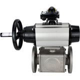 Ball valves Elephant BV3232P(4pc)-FP-3WL-F-ISO-H DN100 16 bar full bore, flanged, body - stainless steel SS316, ISO flange F10/F12, square 19x19, with double pneumatic actuator PA-DA-105-1 action, pneumatic distributor 4M310-08 24V and LSU APL-210N