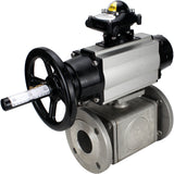 Ball valves Elephant BV3232P(4pc)-FP-3WL-F-ISO-H DN100 16 bar full bore, flanged, body - stainless steel SS316, ISO flange F10/F12, square 19x19, with double pneumatic actuator PA-DA-105-1 action, pneumatic distributor 4M310-08 24V and LSU APL-210N