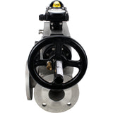Ball valves Elephant BV3232P(4pc)-FP-3WL-F-ISO-H DN100 16 bar full bore, flanged, body - stainless steel SS316, ISO flange F10/F12, square 19x19, with double pneumatic actuator PA-DA-105-1 action, pneumatic distributor 4M310-08 24V and LSU APL-210N