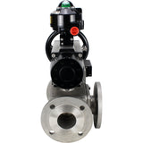 Ball valves Elephant BV3232P(4pc)-FP-3WL-F-ISO-H DN100 16 bar full bore, flanged, body - stainless steel SS316, ISO flange F10/F12, square 19x19, with double pneumatic actuator PA-DA-105-1 action, pneumatic distributor 4M310-08 24V and LSU APL-510N EX