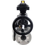 Ball valves Elephant BV3232P(4pc)-FP-3WL-F-ISO-H DN100 16 bar full bore, flanged, body - stainless steel SS316, ISO flange F10/F12, square 19x19, with double pneumatic actuator PA-DA-105-1 action, pneumatic distributor 4M310-08 220V and LSU APL-410N E