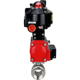 Kugelhähne Elephant BV3232P(2 Stück)-FP-T-ISO-H mit Gewinde, voller Durchgang, Gehäuse aus Edelstahl. Stahl SS316, Dichtung - PTFE, mit pneumatischem Antrieb Elephant PA-DA 052-105 pneumatischer Verteiler 4M310-08 24V ATU AFC2000 LSU APL-510N-EX