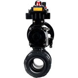 Ball valves Elephant BV4242E-FP-GRM-ISO, body material - UPVC, ball material - UPVC, seal - EPDM, with pneumatic actuator double action PA-DA-105-1, pneumatic distributor 4M310-08 24V, LSU APL-410N EX and ATU AFC2000