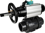 Ball valves Elephant BV4242E-FP-GRM-ISO, body material - UPVC, ball material - UPVC, seal - EPDM, with pneumatic actuator double action PA-DA-105-1, pneumatic distributor 4M310-08 220V and magnetic switch ALS200D