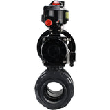 Ball valves Elephant BV4242E-FP-GRM-ISO, body material - UPVC, ball material - UPVC, seal - EPDM, with pneumatic actuator double action PA-DA-105-1, pneumatic distributor 4M310-08 24V, LSU APL-510N EX and ATU AFC2000