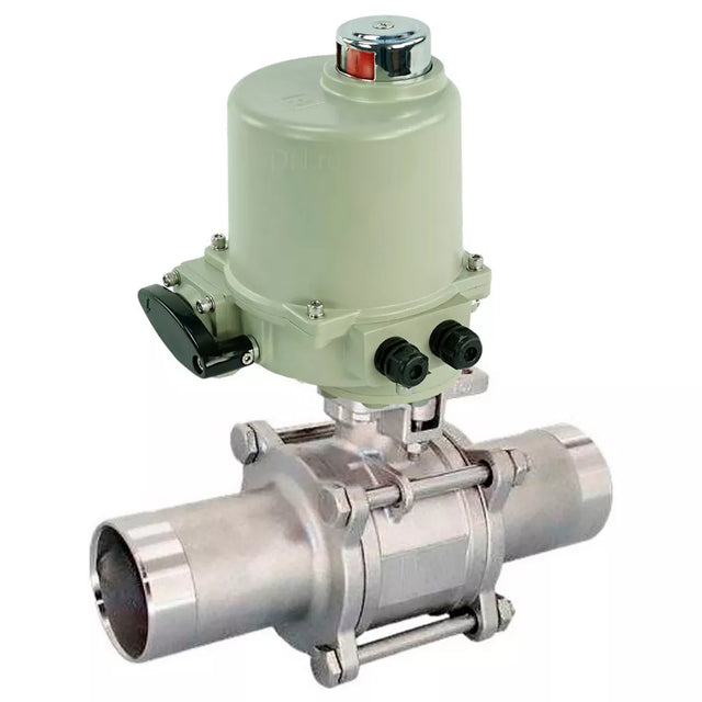 Ball valves Elephant BV3131P(3pc)-FP-W-ISO-H LONG full bore, body - stainless steel 304, for welding, with 1/4-turn electric drive GZ-OF 24V