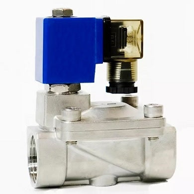 Zweiwege-Elektromagnetventil, normalerweise offen, indirekt wirkend, Elephant DHD31-NO-S VITON G 0543 110/220 V, Gehäusematerial – Edelstahl AISI 316, Dichtung – Viton