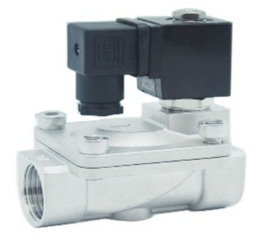 Zweiwege-Magnetventil mit indirekter Wirkung, normalerweise geschlossen, Elephant DHD31-S-НЗ VITON G 0543 24V, Gehäusematerial – Edelstahl AISI 316, Dichtung – Viton