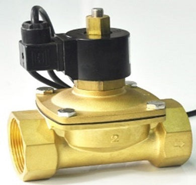 Zweiwege-Elektromagnetventil, normalerweise offen, direktwirkend, Elephant DHDF11-NO F 110/220 V, Gehäusematerial – Messing, Dichtung – NBR