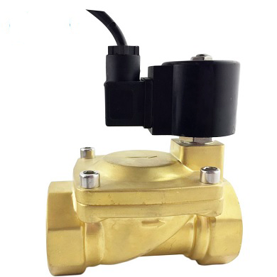Zweiwege-Magnetventil mit indirekter Wirkung, normal geschlossen, Elephant DHDF21-НЗ 110/220 V, Gehäusematerial – Messing, Dichtung – Viton