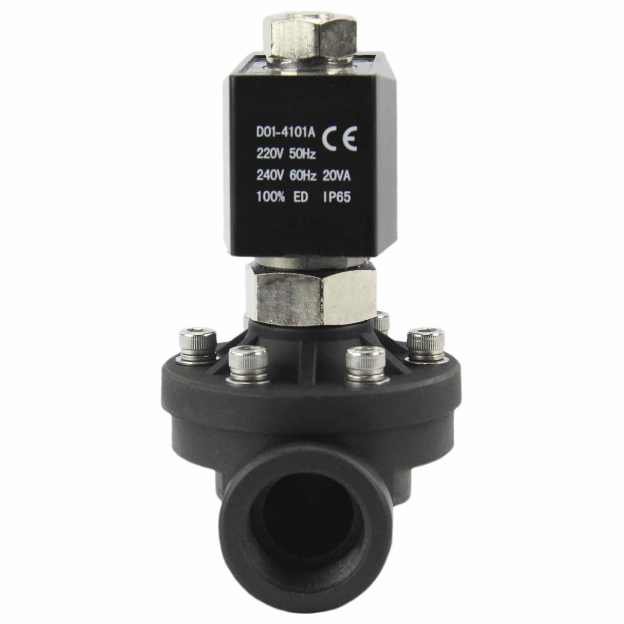 Zweiwege-Elektromagnetventil, normalerweise offen, halbdirekt wirkend, Elephant DW-51-NO NBR G 110/220 V, Gehäusematerial – Nylon 66, Dichtung – NBR