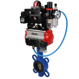 Water butterfly valve Elephant GGG50-GGG40-EPDM body material - cast iron GGG50, disk material - cast iron GGG40, seal - EPDM with pneumatic actuator Elephant DA, pneumatic distributor 4M310-08 220V, limit switch block APL-410N EX and air filter AFC2000