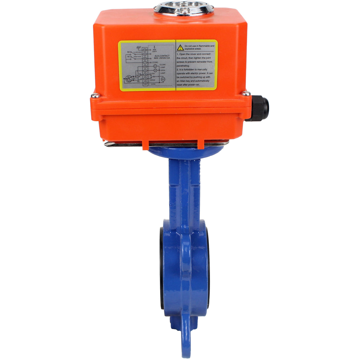 Wasser-Drosselklappe Elephant GGG50-316L-EPDM Gehäusematerial - Gusseisen GGG50, Scheibenmaterial - Edelstahl 316L, Dichtung - EPDM mit Elektroantrieb Elephant 220V