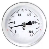 Bimetall-Axialthermometer Elephant TB-311-A2.5 15-16 bar, Edelstahl, Eintauchlänge 46-100mm, Genauigkeitsklasse - 2.5