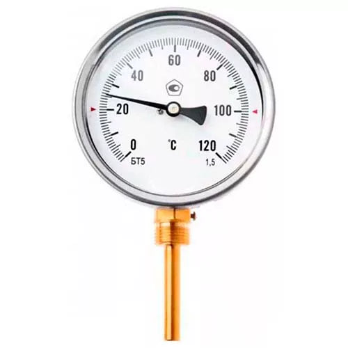 Bimetall-Radialthermometer Elephant TB-301-R2.5 16 bar, Edelstahl, Eintauchlänge 46-100mm, Genauigkeitsklasse - 2.5