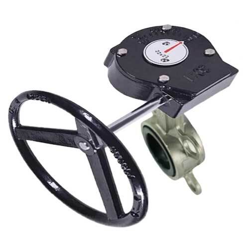 Wasserabsperrklappe Elephant 316L-316L-VITON-RDN, Gehäusematerial – Edelstahl AISI 316L, Scheibenmaterial – Edelstahl AISI 316L, Dichtung – VITON, getriebebetätigt