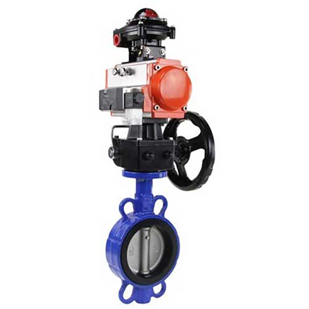 Wasser-Schmetterlingsventil Elephant ggg50-316l-epdm-elephant-da-4m310-24v-hdm-apl210n, Gehäusematerial - Gusseisen GGG50, Scheibenmaterial - Edelstahl AISI 316L, Dichtung - EPDM, pneumatisch betätigt