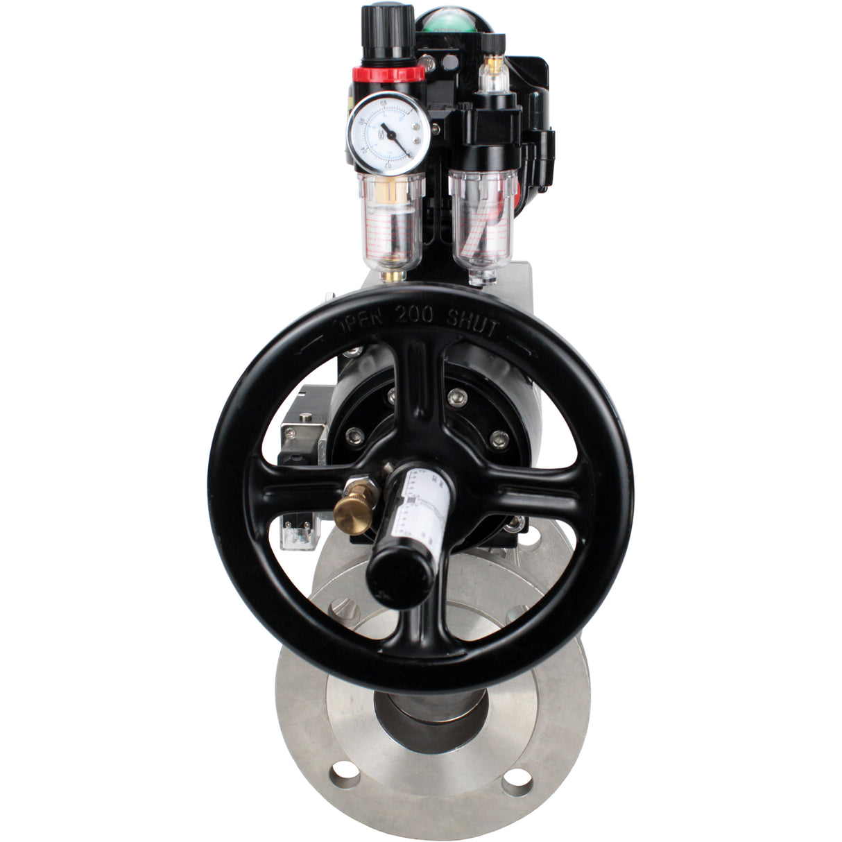 Ball valves Elephant BV3232P(2pc)-FP-F-ISO-H DN80-100 16 bar, full bore flanged, stainless steel SS316, seal - PTFE, with pneumatic actuator PA-DA-105-1 double acting, with pneumatic distributor 4M310-08 220V , with LSU APL-510N EX, with AFC2000 ATU