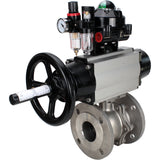 Ball valves Elephant BV3232P(2pc)-FP-F-ISO-H DN80-100 16 bar, full bore flanged, stainless steel SS316, seal - PTFE, with pneumatic actuator PA-DA-105-1 double acting, with pneumatic distributor 4M310-08 220V , with LSU APL-510N EX, with AFC2000 ATU
