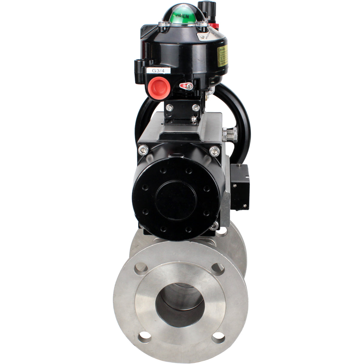 Ball valves Elephant BV3232P(2pc)-FP-F-ISO-H DN80-100 16 bar, full bore flanged, stainless steel SS316, seal - PTFE, with pneumatic actuator PA-DA-105-1 double acting, with pneumatic distributor 4M310-08 220V , with LSU APL-510N EX, with AFC2000 ATU