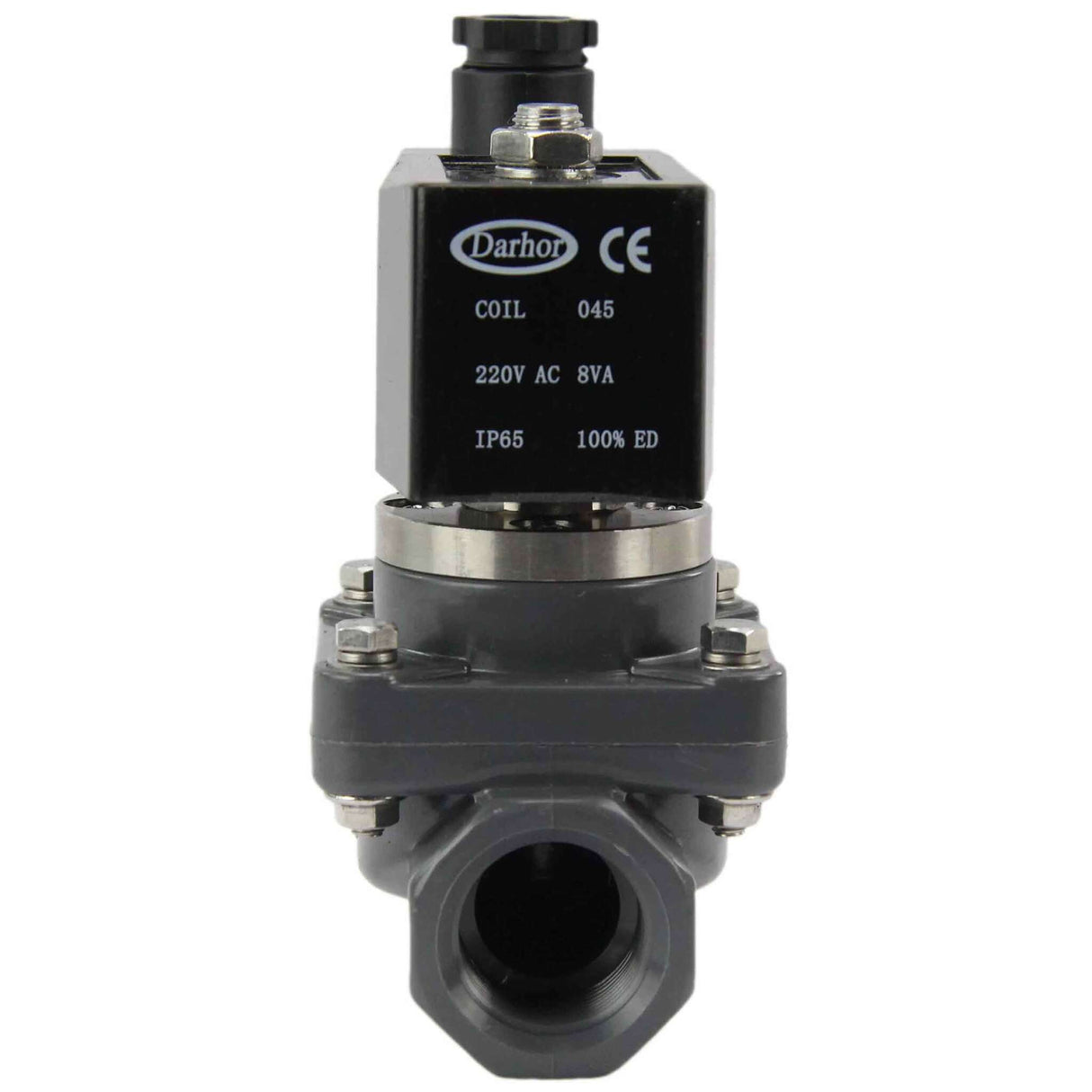 Zweiwege-Magnetventil mit indirekter Wirkung, normalerweise geschlossen, Elephant DHF21-CP-НЗ VITON G 24V, Gehäusematerial – PSP-Fire Resistance Line, Dichtung – Viton