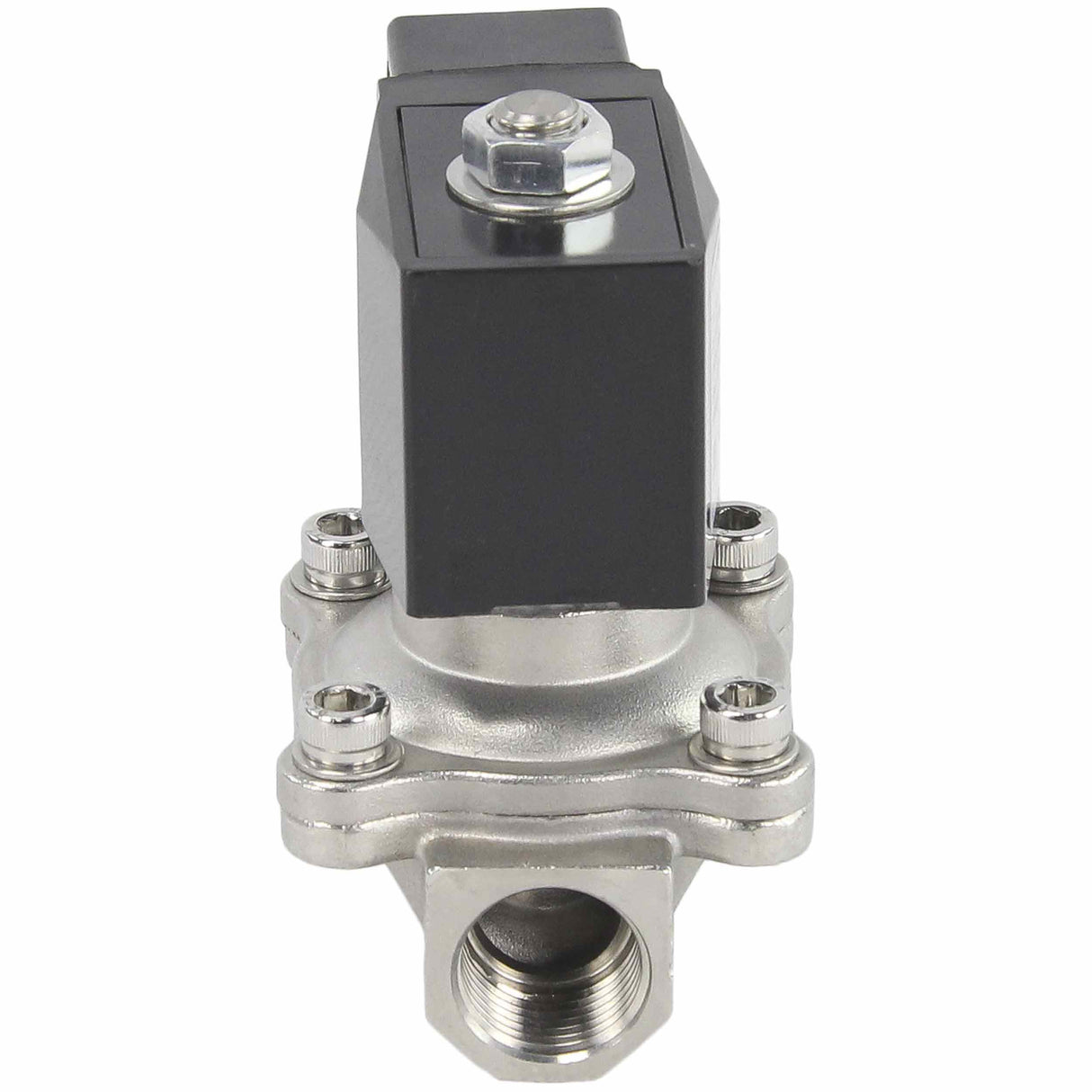 Zweiwege-Elektromagnetventil, normalerweise geschlossen, direkt wirkend, Elephant VS2W-201V-NC, VITON 24 V, Gehäusematerial – Edelstahl AISI 304, Dichtung – Viton