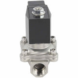 Zweiwege-Elektromagnetventil, normalerweise geschlossen, direkt wirkend, Elephant VS2W-201V-NC, VITON 24 V, Gehäusematerial – Edelstahl AISI 304, Dichtung – Viton