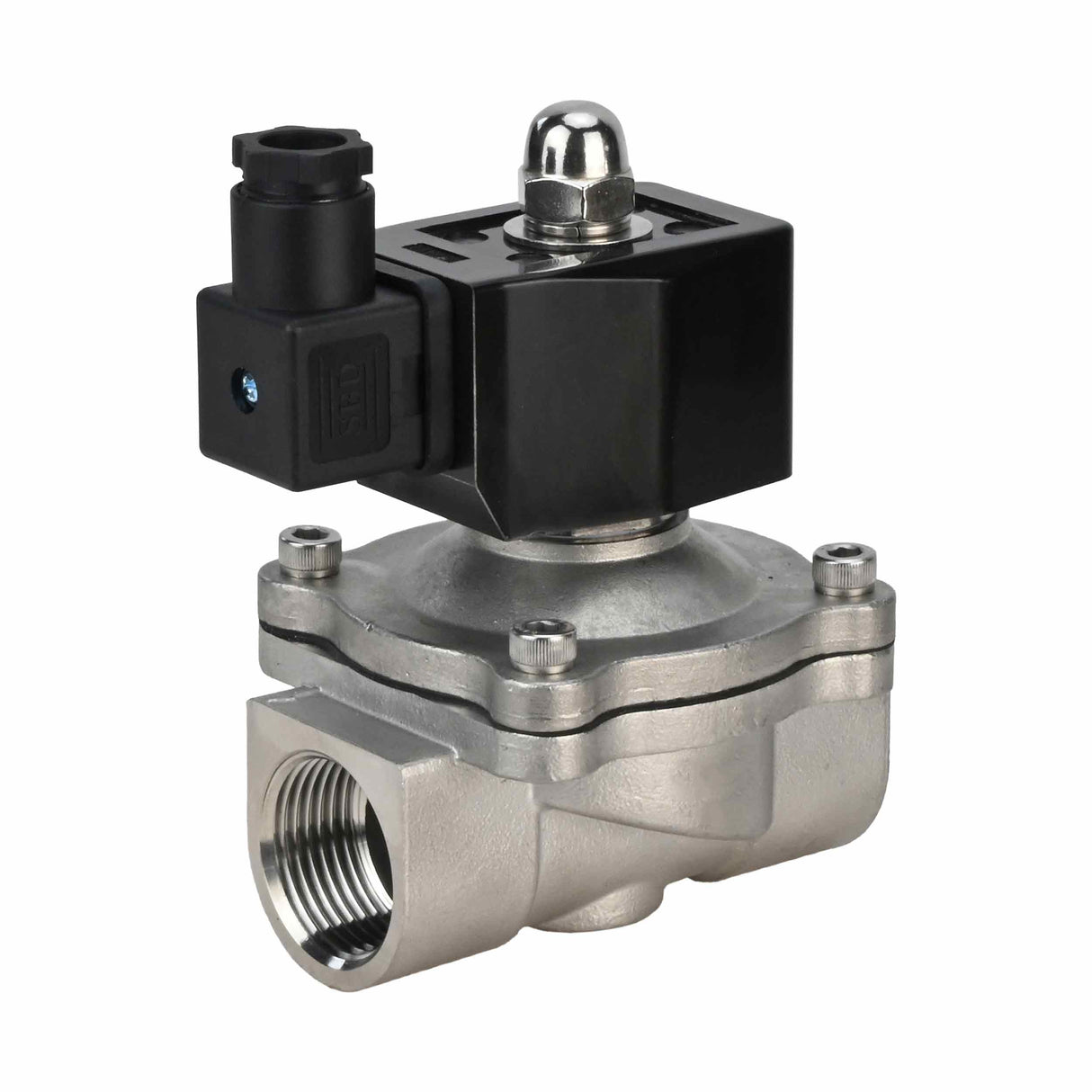 Zweiwege-Elektromagnetventil, normalerweise geschlossen, direkt wirkend, Elephant VS2W-301V-NC, VITON 24 V, Gehäusematerial – Edelstahl AISI 304, Dichtung – Viton