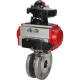 Edelstahl-Kugelhahn Elephant BVсFP.316.200 PSI232 mit vollem Durchgang, Kompaktflansch, pneumatischer Antrieb Elephant SA mit Rückstellfedern, pneumatischer Verteiler 4M310-08 220 V, Endschalterblock APL-410N EX