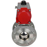 Edelstahl-Kugelhahn Elephant BV3232P-FP-Fb PSI232, Gehäusewerkstoff - Edelstahl AISI 316, Dichtung - PTFE, voller Durchgang, Kompaktflansch, pneumatischer Antrieb Elephant DA doppeltwirkend