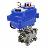 Kugelhahn aus Edelstahl Elephant kshpp-316200-elephant-12v, Gehäusematerial - Edelstahl AISI 316, Kugelmaterial - Edelstahl AISI 316, Dichtung - PTFE, elektrisch betätigter Antrieb