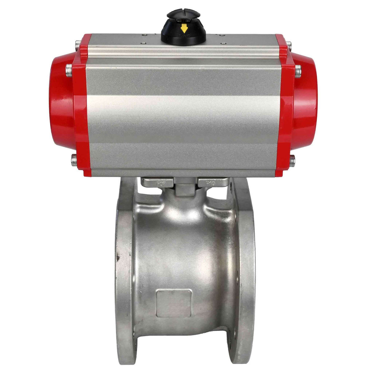 Edelstahl-Kugelhahn Elephant BV3232P-FP-Fb PSI232, Gehäusewerkstoff - Edelstahl AISI 316, Dichtung - PTFE, voller Durchgang, Kompaktflansch, pneumatischer Antrieb Elephant DA doppeltwirkend