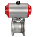 Edelstahl-Kugelhahn Elephant BV3232P-FP-Fb PSI232, Gehäusewerkstoff - Edelstahl AISI 316, Dichtung - PTFE, voller Durchgang, Kompaktflansch, pneumatischer Antrieb Elephant DA doppeltwirkend