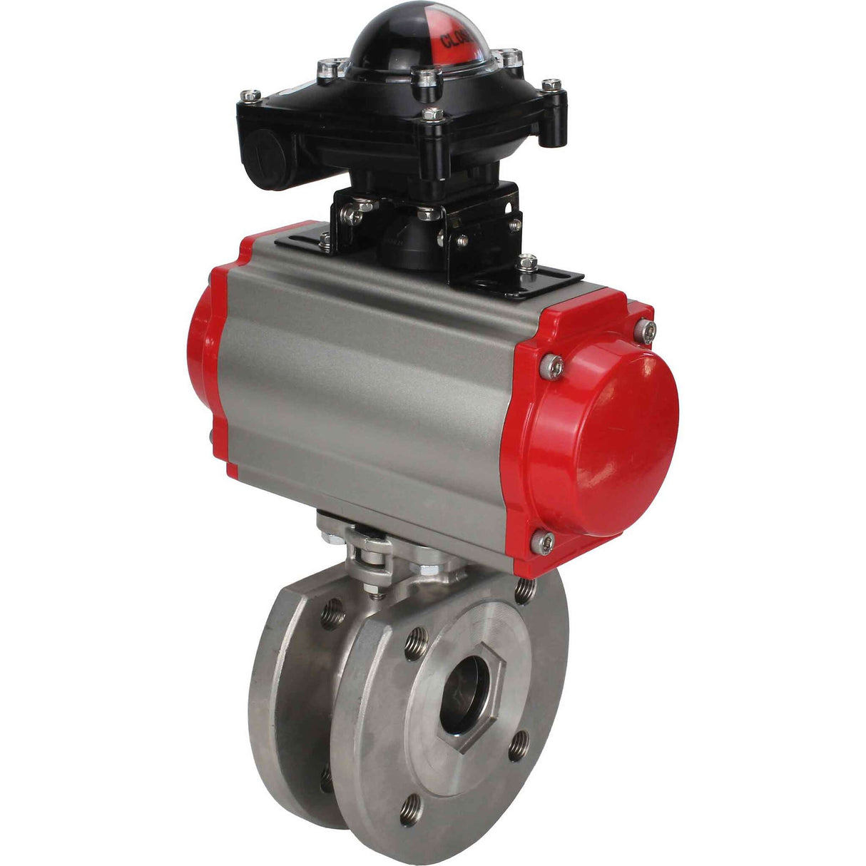 Edelstahl-Kugelhahn Elephant BVсFP.316.200 PSI232 mit vollem Durchgang, Kompaktflansch, pneumatischer Antrieb Elephant SA mit Rückstellfedern, pneumatischer Verteiler 4M310-08 24 V, Endschalterblock APL-410N EX