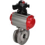 Edelstahl-Kugelhahn Elephant BVсFP.316.200 PSI232 mit vollem Durchgang, Kompaktflansch, pneumatischer Antrieb Elephant SA mit Rückstellfedern, pneumatischer Verteiler 4M310-08 24 V, Endschalterblock APL-410N EX