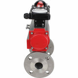 Kugelhahn aus Edelstahl Elephant ksfpt-304-180-sa-apl210n, Gehäusematerial - Edelstahl AISI 304, Kugelmaterial - Edelstahl AISI 304, Dichtung - PTFE, pneumatisch betätigt