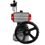 Kugelhahn aus Edelstahl Elephant 3h-l-rpss316200mm-iso-pnevpr-da-rasp-110/220v-hdm-atu, Gehäusematerial - Edelstahl AISI 316, Kugelmaterial - Edelstahl AISI 316, Dichtung - PTFE, pneumatisch betätigter Antrieb