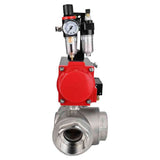 Kugelhahn aus Edelstahl Elephant 3h-l-rpss316200mm-iso-pnevpr-sa-rasp-24v-atu, Gehäusematerial - Edelstahl AISI 316, Kugelmaterial - Edelstahl AISI 316, Dichtung - PTFE, pneumatisch betätigter Antrieb
