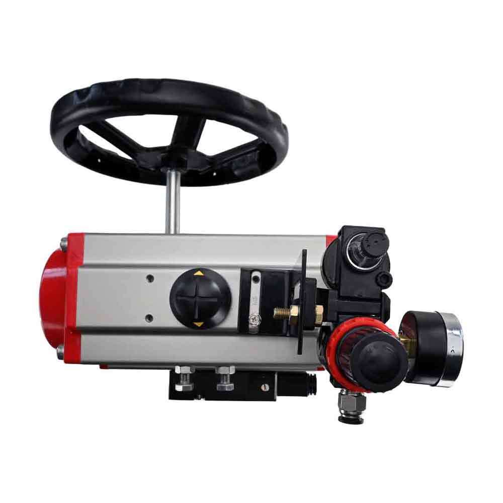 Kugelhahn aus Edelstahl Elephant 3h-l-rpss316200mm-iso-pnevpr-da-rasp-110/220v-hdm-atu, Gehäusematerial - Edelstahl AISI 316, Kugelmaterial - Edelstahl AISI 316, Dichtung - PTFE, pneumatisch betätigter Antrieb