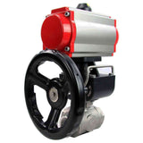 Kugelhahn aus Edelstahl Elephant 3h-l-rpss316200mm-iso-pnevpr-da-rasp-110/220v-hdm, Gehäusematerial - Edelstahl AISI 316, Kugelmaterial - Edelstahl AISI 316, Dichtung - PTFE, pneumatisch betätigter Antrieb