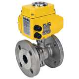 Edelstahl-Kugelhahn Elephant BV3232P-FP-F, Gehäuse - Edelstahl AISI 316, Dichtung - PTFE, voller Durchgang, geflanscht, Elektroantrieb Elephant 220 V